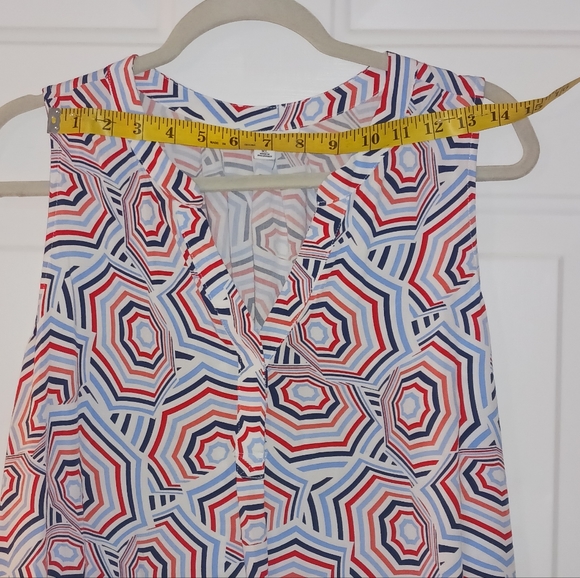 Crown Ivy Women's Sleeveless Red, White and Blue V-Neck Top Size XL - Picture 5 of 9